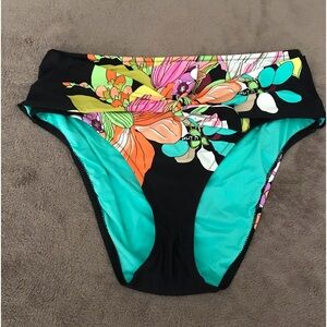 Trina Turk Floral Black Swim Bottoms